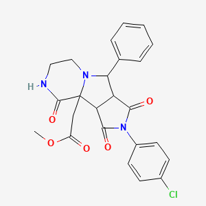 molecular formula C24H22ClN3O5 B11176084 methyl 2-[4-(4-chlorophenyl)-3,5,12-trioxo-7-phenyl-4,8,11-triazatricyclo[6.4.0.02,6]dodecan-1-yl]acetate 