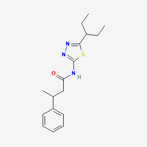 molecular formula C17H23N3OS B11176326 N-[5-(pentan-3-yl)-1,3,4-thiadiazol-2-yl]-3-phenylbutanamide 