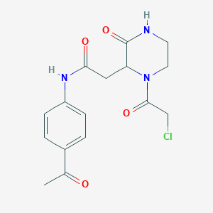 molecular formula C16H18ClN3O4 B11176411 N-(4-acetylphenyl)-2-[1-(chloroacetyl)-3-oxopiperazin-2-yl]acetamide 