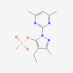 molecular formula C13H18N4O3S B11176436 1-(4,6-dimethylpyrimidin-2-yl)-4-ethyl-3-methyl-1H-pyrazol-5-yl methanesulfonate 