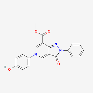 molecular formula C20H15N3O4 B11176493 methyl 5-(4-hydroxyphenyl)-3-oxo-2-phenyl-3,5-dihydro-2H-pyrazolo[4,3-c]pyridine-7-carboxylate 