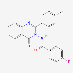 molecular formula C22H16FN3O2 B11176530 4-fluoro-N-[2-(4-methylphenyl)-4-oxoquinazolin-3-yl]benzamide 