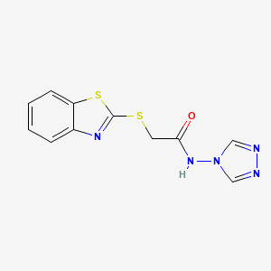 molecular formula C11H9N5OS2 B11176548 2-(1,3-benzothiazol-2-ylsulfanyl)-N-4H-1,2,4-triazol-4-ylacetamide 
