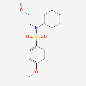 molecular formula C15H23NO4S B11176681 N-Cyclohexyl-N-(2-hydroxyethyl)-4-methoxybenzenesulfonamide 