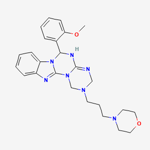 molecular formula C25H31N7O2 B11176689 4-[3-[9-(2-methoxyphenyl)-2,4,6,8,10,17-hexazatetracyclo[8.7.0.02,7.011,16]heptadeca-1(17),6,11,13,15-pentaen-4-yl]propyl]morpholine 