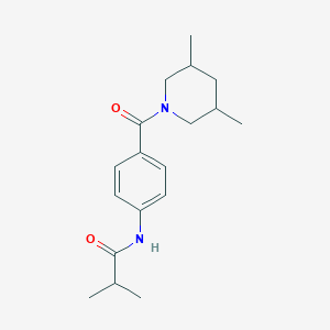 molecular formula C18H26N2O2 B11176731 N-[4-(3,5-dimethylpiperidine-1-carbonyl)phenyl]-2-methylpropanamide 