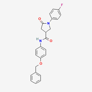 molecular formula C24H21FN2O3 B11176834 N-[4-(benzyloxy)phenyl]-1-(4-fluorophenyl)-5-oxopyrrolidine-3-carboxamide 