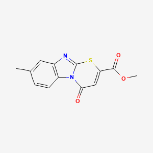 molecular formula C13H10N2O3S B11176886 methyl 8-methyl-4-oxo-4H-[1,3]thiazino[3,2-a]benzimidazole-2-carboxylate 