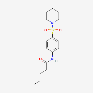 molecular formula C16H24N2O3S B11176913 N-[4-(piperidin-1-ylsulfonyl)phenyl]pentanamide 