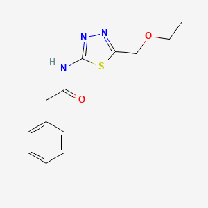molecular formula C14H17N3O2S B11176921 N-[5-(ethoxymethyl)-1,3,4-thiadiazol-2-yl]-2-(4-methylphenyl)acetamide 