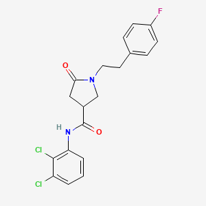 molecular formula C19H17Cl2FN2O2 B11176984 N-(2,3-dichlorophenyl)-1-[2-(4-fluorophenyl)ethyl]-5-oxopyrrolidine-3-carboxamide 