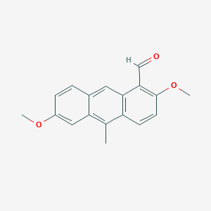 molecular formula C18H16O3 B011177 2,6-Dimethoxy-10-methyl-1-anthracenecarbaldehyde CAS No. 110038-62-5