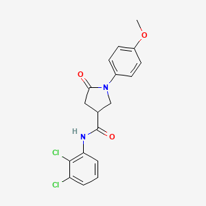 molecular formula C18H16Cl2N2O3 B11177051 N-(2,3-dichlorophenyl)-1-(4-methoxyphenyl)-5-oxopyrrolidine-3-carboxamide 