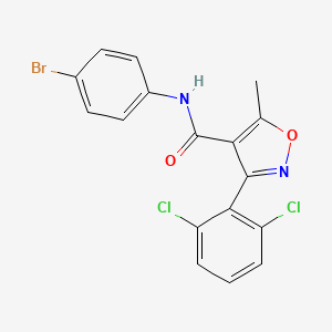 molecular formula C17H11BrCl2N2O2 B11177119 N-(4-bromophenyl)-3-(2,6-dichlorophenyl)-5-methyl-1,2-oxazole-4-carboxamide CAS No. 5547-99-9