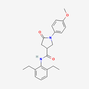 molecular formula C22H26N2O3 B11177200 N-(2,6-diethylphenyl)-1-(4-methoxyphenyl)-5-oxopyrrolidine-3-carboxamide 