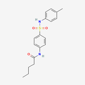 molecular formula C18H22N2O3S B11177233 N-{4-[(4-methylphenyl)sulfamoyl]phenyl}pentanamide 