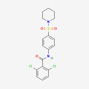 molecular formula C18H18Cl2N2O3S B11177410 2,6-Dichloro-N-[4-(piperidine-1-sulfonyl)phenyl]benzamide 