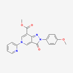 molecular formula C20H16N4O4 B11177431 Methyl 2-(4-methoxyphenyl)-3-oxo-5-(pyridin-2-YL)-2H,3H,5H-pyrazolo[4,3-C]pyridine-7-carboxylate 