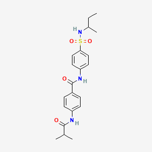 molecular formula C21H27N3O4S B11177560 N-[4-(butan-2-ylsulfamoyl)phenyl]-4-[(2-methylpropanoyl)amino]benzamide 