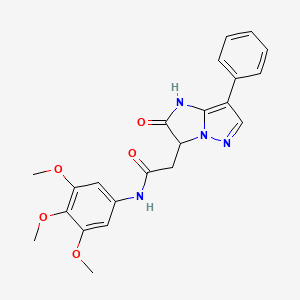 molecular formula C22H22N4O5 B11177675 2-(2-oxo-7-phenyl-2,3-dihydro-1H-imidazo[1,2-b]pyrazol-3-yl)-N-(3,4,5-trimethoxyphenyl)acetamide 