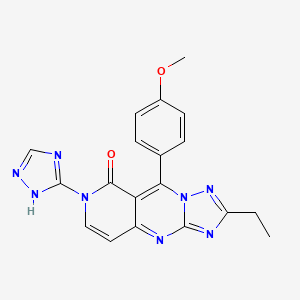 molecular formula C19H16N8O2 B11177684 2-ethyl-9-(4-methoxyphenyl)-7-(1H-1,2,4-triazol-5-yl)pyrido[4,3-d][1,2,4]triazolo[1,5-a]pyrimidin-8(7H)-one 