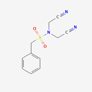 molecular formula C11H11N3O2S B11177854 N,N-bis(cyanomethyl)-1-phenylmethanesulfonamide 
