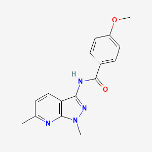 molecular formula C16H16N4O2 B11177855 N-(1,6-dimethyl-1H-pyrazolo[3,4-b]pyridin-3-yl)-4-methoxybenzamide 