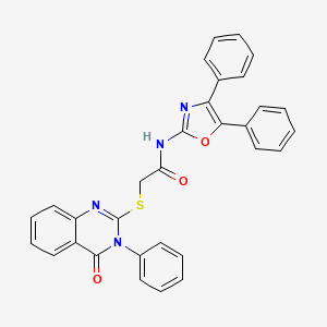 molecular formula C31H22N4O3S B11177902 N-(4,5-diphenyl-1,3-oxazol-2-yl)-2-[(4-oxo-3-phenyl-3,4-dihydroquinazolin-2-yl)sulfanyl]acetamide 