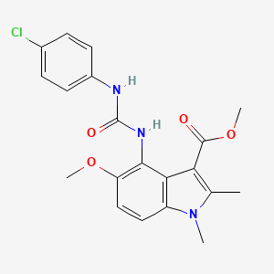 molecular formula C20H20ClN3O4 B11177985 methyl 4-{[(4-chloroanilino)carbonyl]amino}-5-methoxy-1,2-dimethyl-1H-indole-3-carboxylate 