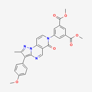 molecular formula C27H22N4O6 B11178024 dimethyl 5-[3-(4-methoxyphenyl)-2-methyl-6-oxopyrazolo[1,5-a]pyrido[3,4-e]pyrimidin-7(6H)-yl]isophthalate 