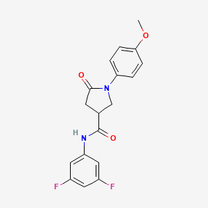 molecular formula C18H16F2N2O3 B11178211 N-(3,5-difluorophenyl)-1-(4-methoxyphenyl)-5-oxopyrrolidine-3-carboxamide 