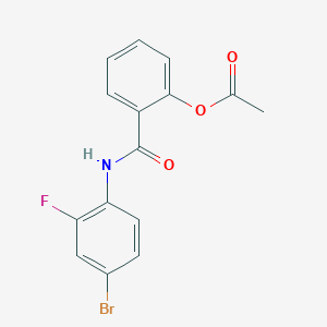 molecular formula C15H11BrFNO3 B11178214 2-[(4-Bromo-2-fluorophenyl)carbamoyl]phenyl acetate 