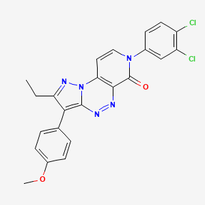 molecular formula C23H17Cl2N5O2 B11178712 7-(3,4-dichlorophenyl)-2-ethyl-3-(4-methoxyphenyl)pyrazolo[5,1-c]pyrido[4,3-e][1,2,4]triazin-6(7H)-one 