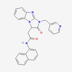 molecular formula C27H21N5O2 B11178756 N-(naphthalen-1-yl)-2-[2-oxo-1-(pyridin-3-ylmethyl)-2,3-dihydro-1H-imidazo[1,2-a]benzimidazol-3-yl]acetamide 