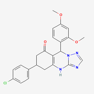 molecular formula C23H21ClN4O3 B11178837 6-(4-chlorophenyl)-9-(2,4-dimethoxyphenyl)-5,6,7,9-tetrahydro[1,2,4]triazolo[5,1-b]quinazolin-8(4H)-one 