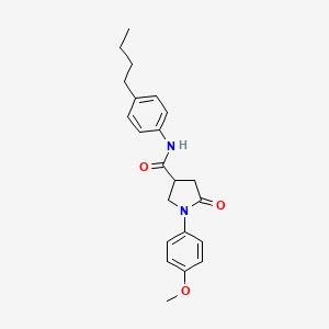 molecular formula C22H26N2O3 B11178866 N-(4-butylphenyl)-1-(4-methoxyphenyl)-5-oxopyrrolidine-3-carboxamide 