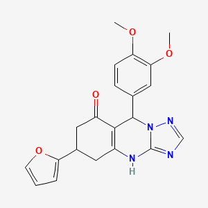 molecular formula C21H20N4O4 B11178875 9-(3,4-Dimethoxyphenyl)-6-(furan-2-yl)-5,6,7,9-tetrahydro[1,2,4]triazolo[5,1-b]quinazolin-8-ol 