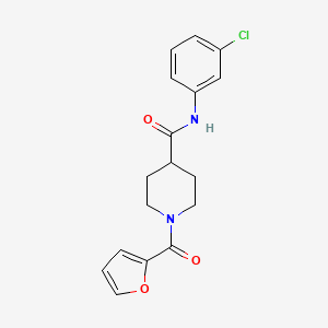 molecular formula C17H17ClN2O3 B11178969 N-(3-chlorophenyl)-1-(furan-2-ylcarbonyl)piperidine-4-carboxamide 