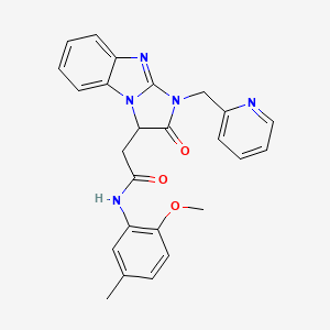 molecular formula C25H23N5O3 B11178979 N-(2-methoxy-5-methylphenyl)-2-[2-oxo-1-(pyridin-2-ylmethyl)-2,3-dihydro-1H-imidazo[1,2-a]benzimidazol-3-yl]acetamide 