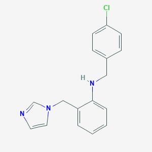 molecular formula C17H16ClN3 B011179 N-(4-Chlorobenzyl)-2-(1H-imidazol-1-ylmethyl)benzenamine CAS No. 102432-74-6