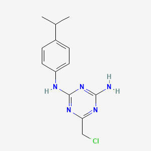 molecular formula C13H16ClN5 B11179011 6-(chloromethyl)-N-[4-(propan-2-yl)phenyl]-1,3,5-triazine-2,4-diamine 