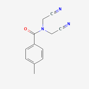 molecular formula C12H11N3O B11179036 N,N-bis(cyanomethyl)-4-methylbenzamide 