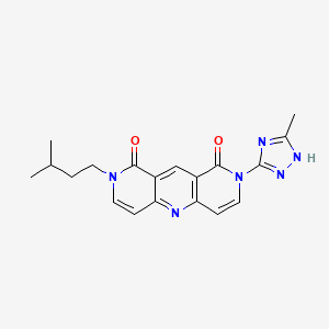 molecular formula C19H20N6O2 B11179044 2-(3-methylbutyl)-8-(3-methyl-1H-1,2,4-triazol-5-yl)pyrido[4,3-b][1,6]naphthyridine-1,9(2H,8H)-dione 