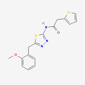 molecular formula C16H15N3O2S2 B11179099 N-[5-(2-methoxybenzyl)-1,3,4-thiadiazol-2-yl]-2-(thiophen-2-yl)acetamide 