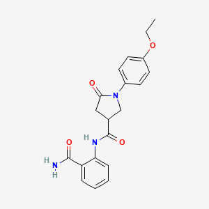 molecular formula C20H21N3O4 B11179145 N-(2-carbamoylphenyl)-1-(4-ethoxyphenyl)-5-oxopyrrolidine-3-carboxamide 