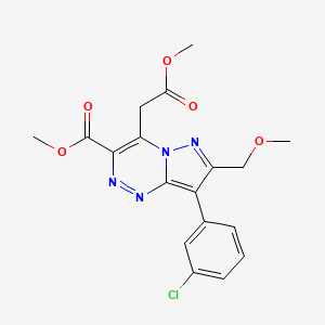 molecular formula C18H17ClN4O5 B11179173 Methyl 8-(3-chlorophenyl)-4-(2-methoxy-2-oxoethyl)-7-(methoxymethyl)pyrazolo[3,2-C][1,2,4]triazine-3-carboxylate 