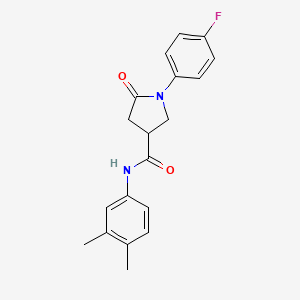 molecular formula C19H19FN2O2 B11179299 N-(3,4-dimethylphenyl)-1-(4-fluorophenyl)-5-oxopyrrolidine-3-carboxamide 