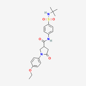 molecular formula C23H29N3O5S B11179302 N-[4-(tert-butylsulfamoyl)phenyl]-1-(4-ethoxyphenyl)-5-oxopyrrolidine-3-carboxamide 