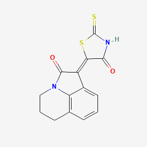 molecular formula C14H10N2O2S2 B11179431 (1Z)-1-(4-oxo-2-thioxo-1,3-thiazolidin-5-ylidene)-5,6-dihydro-4H-pyrrolo[3,2,1-ij]quinolin-2(1H)-one 