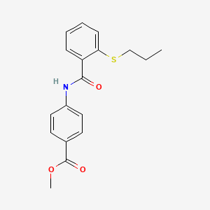 molecular formula C18H19NO3S B11179514 Methyl 4-({[2-(propylsulfanyl)phenyl]carbonyl}amino)benzoate 
